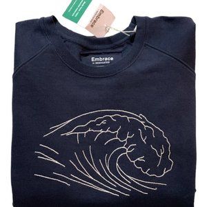 NEW Embrace by Dedicated Malmoe Stitched Wave Sweatshirt!  Sm  Organic Cotton